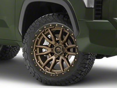 Fuel Wheels Rebel Matte Bronze with Black Bead Ring 6-Lug Wheel; 22x9; 20mm Offset (22-25 Tundra)