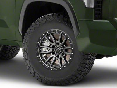 Fuel Wheels Rebel Matte Gunmetal with Black Bead Ring 6-Lug Wheel; 17x9; -12mm Offset (22-25 Tundra)