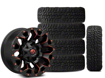 Fuel Wheels 17x9 Fuel Wheels Assault & 33in Mickey Thompson All-Terrain Baja Boss A/T Tire Package; Set of 5 (18-26 Jeep Wrangler JL)