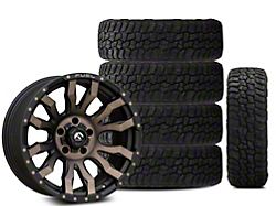 Fuel Wheels 18x9 Fuel Wheels Blitz & 33in Mickey Thompson All-Terrain Baja Boss A/T Tire Package; Set of 5 (07-18 Jeep Wrangler JK)