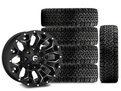 17x9 Fuel Assault Wheel & 35in BF Goodrich All-Terrain T/A KO Tire Package; Set of 5 (18-25 Jeep Wrangler JL)