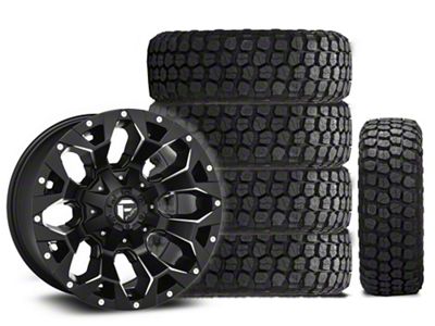 17x9 Fuel Assault Wheel & 33in Ironman Mud-Terrain All Country Tire Package; Set of 5 (18-25 Jeep Wrangler JL)