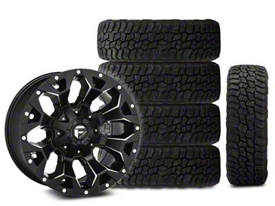17x9 Fuel Assault Wheel & 35in Mickey Thompson All-Terrain Baja Boss Tire Package; Set of 5 (18-25 Jeep Wrangler JL)