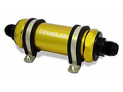 Fuelab Long In-Line Fuel Filter; -8AN Inlet/Outlet; 100 Micron Stainless Steel Element (Universal; Some Adaptation May Be Required)