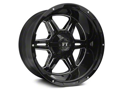 Full Throttle Off Road FT3 Gloss Black Milled 6-Lug Wheel; 20x12; -44mm Offset (04-15 Titan)