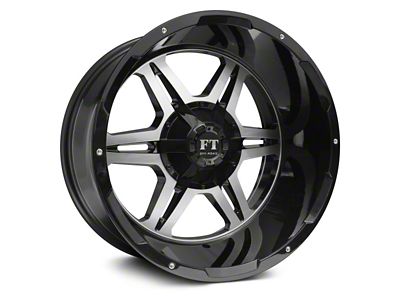 Full Throttle Off Road FT3 Gloss Black Machined 6-Lug Wheel; 20x12; -44mm Offset (24-25 Tacoma)