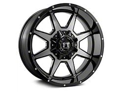 Full Throttle Off Road FT2 Gloss Black Machined 6-Lug Wheel; 22x12; -44mm Offset (25-26 4Runner)