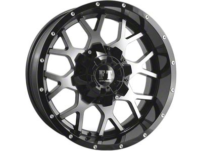 Full Throttle Off Road FT0151 Gloss Black Machined Wheel; 17x9; -12mm Offset (97-06 Jeep Wrangler TJ)