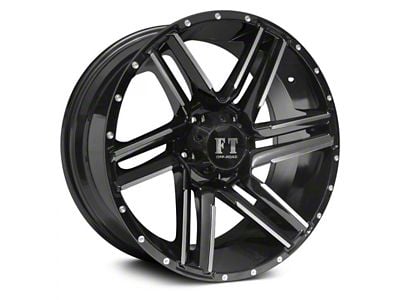 Full Throttle Off Road FT7 Gloss Black Machined Wheel; 18x9; 0mm Offset (76-86 Jeep CJ7)
