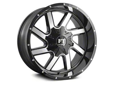 Full Throttle Off Road FT1 Gloss Black Machined 5-Lug Wheel; 20x12; -44mm Offset (07-13 Tundra)