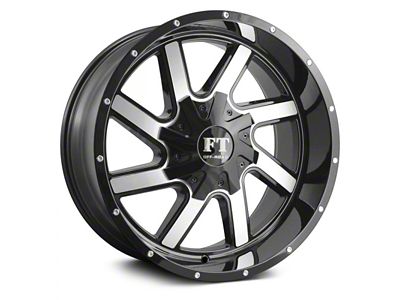 Full Throttle Off Road FT1 Gloss Black Machined 6-Lug Wheel; 18x9; 0mm Offset (22-25 Frontier)