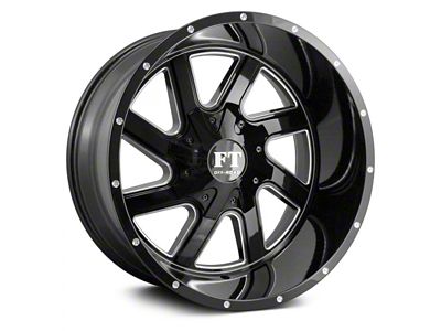 Full Throttle Off Road FT1 Gloss Black Milled 6-Lug Wheel; 20x10; -24mm Offset (16-23 Tacoma)