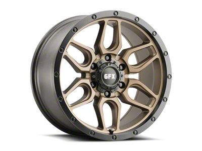 G-FX TR-18 Matte Bronze with Matte Black Lip 6-Lug Wheel; 17x8.5; -6mm Offset (21-25 Bronco, Excluding Raptor)