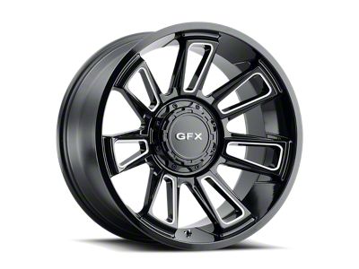 G-FX TR21 Gloss Black Milled Wheel; 18x9; 12mm Offset (76-86 Jeep CJ7)