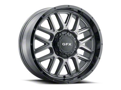 G-FX TM-5 Matte Gray with Matte Black Lip Wheel; 17x8.5; 0mm Offset (20-25 Jeep Gladiator JT)
