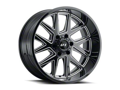 G-FX TM6 Gloss Black Milled Wheel; 18x9; 12mm Offset (20-25 Jeep Gladiator JT)