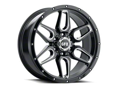G-FX TR-18 Gloss Black Milled Wheel; 17x8.5; 12mm Offset (20-25 Jeep Gladiator JT)