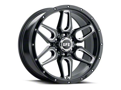 G-FX TR-18 Gloss Black Milled Wheel; 18x9; 0mm Offset (20-25 Jeep Gladiator JT)