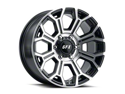 G-FX TR-19 Gloss Black Machined Wheel; 17x8.5; -6mm Offset (20-25 Jeep Gladiator JT)