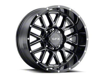 G-FX TM-5 Gloss Black Milled Wheel; 18x9; 12mm Offset (18-25 Jeep Wrangler JL)