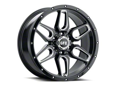 G-FX TR-18 Gloss Black Milled Wheel; 17x8.5; 12mm Offset (18-25 Jeep Wrangler JL)