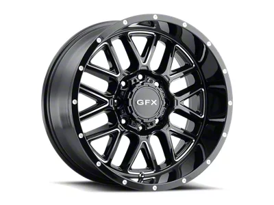 G-FX TM-5 Gloss Black Milled Wheel; 18x9; 12mm Offset (07-18 Jeep Wrangler JK)
