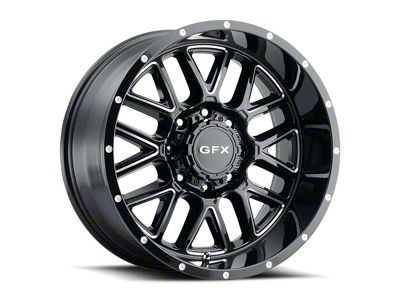 G-FX TM-5 Gloss Black Milled Wheel; 20x9; 18mm Offset (76-86 Jeep CJ5 & CJ7)