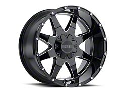 G-FX TR-12 Gloss Black Milled Wheel; 17x9; 12mm Offset (76-86 Jeep CJ7)