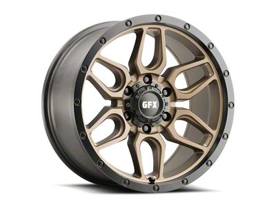 G-FX TR-18 Textured Bronze with Matte Black Lip Wheel; 17x8.5; -6mm Offset (18-25 Jeep Wrangler JL)
