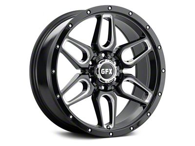 G-FX TR-18 Gloss Black Milled 6-Lug Wheel; 18x9; 12mm Offset (16-24 Titan XD)