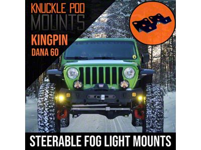GateKeeper Off-Road Dana 60 Kingpin Axle Knuckle Pod Light Mounts; High Steer Arms with Studs (Universal; Some Adaptation May Be Required)