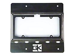 GateKeeper Off-Road License Plate Relocation Bracket with ORO LitePLATE LED Light; Bare Steel (97-06 Jeep Wrangler TJ)