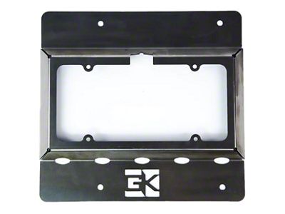 GateKeeper Off-Road License Plate Relocation Bracket with ORO LitePLATE LED Light; Bare Steel (97-06 Jeep Wrangler TJ)