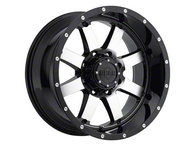 Gear Off-Road Big Block Gloss Black Machined 6-Lug Wheel; 20x10; -19mm Offset (24-26 Tacoma)