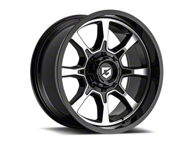 Gear Off-Road 772 Gloss Black Machined 6-Lug Wheel; 17x9; 0mm Offset (25-26 4Runner)