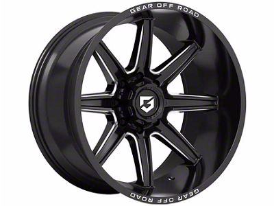 Gear Off-Road Ridge Gloss Black Milled 6-Lug Wheel; 22x12; -44mm Offset (25-26 4Runner)
