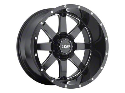 Gear Off-Road Big Block Gloss Black Milled 6-Lug Wheel; 20x12; -44mm Offset (10-24 4Runner)