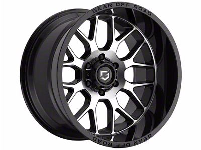 Gear Off-Road Raid Gloss Black Machined 6-Lug Wheel; 20x10; -12mm Offset (22-25 Bronco Raptor)