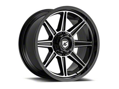Gear Off-Road 773 Gloss Black Machined 6-Lug Wheel; 20x10; -12mm Offset (22-25 Tundra)