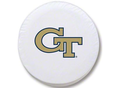 Georgia Tech University Spare Tire Cover; White (66-18 Jeep CJ5, CJ7, Wrangler YJ, TJ & JK)