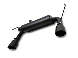 Gibson Split Rear Axle-Back Exhaust; Black Ceramic (07-18 Jeep Wrangler JK)