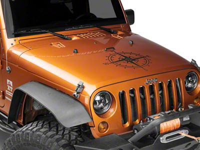 SEC10 Compass Decal; Matte Black (20-25 Jeep Gladiator JT)