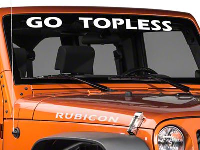 SEC10 Go Topless Windshield Banner; White (20-25 Jeep Gladiator JT)