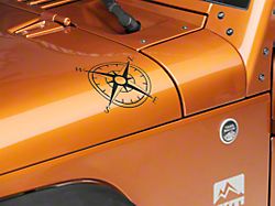 SEC10 Small Compass Decal Set; Matte Black (20-24 Jeep Gladiator JT)