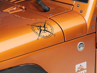 SEC10 Small Compass Decal Set; Matte Black (20-25 Jeep Gladiator JT)