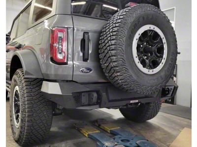 Go Rhino Trailline Full Width Rear Bumper; Textured Black (21-25 Bronco, Excluding Raptor)