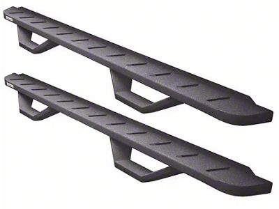 Go Rhino RB10 Running Boards with Drop Steps; Protective Bedliner Coating (05-25 Frontier Crew Cab)