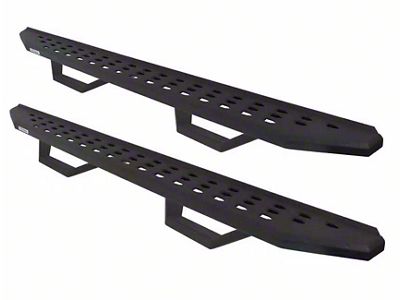 Go Rhino RB20 Running Boards with Drop Steps; Textured Black (05-25 Frontier Crew Cab)