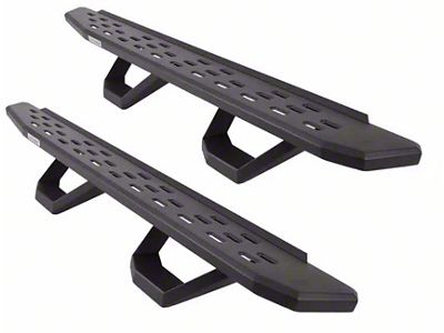 Go Rhino RB30 Running Boards with Drop Steps; Textured Black (05-25 Frontier Crew Cab)