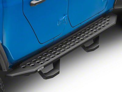 Go Rhino RB20 Running Boards with Drop Steps; Textured Black (20-25 Jeep Gladiator JT)